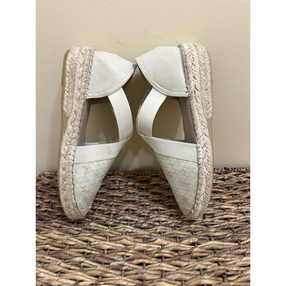 Fabiolas Espadrille Suede Leather Sandal X Elastic Straps Beige Womens 10 EU 41